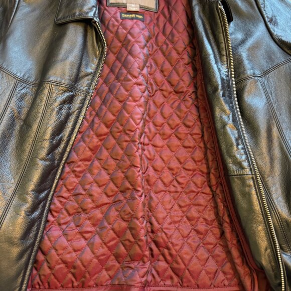 Wilson thinsulate ultra Women's black leather quilted coat rn 69426 - Picture 7 of 8